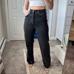 Topshop Petite Kort Jeans Washed Black